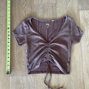 Brown crop top